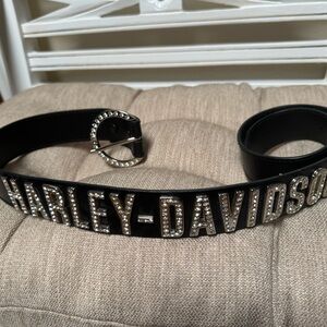 Harley Davidson black rhinestone belt